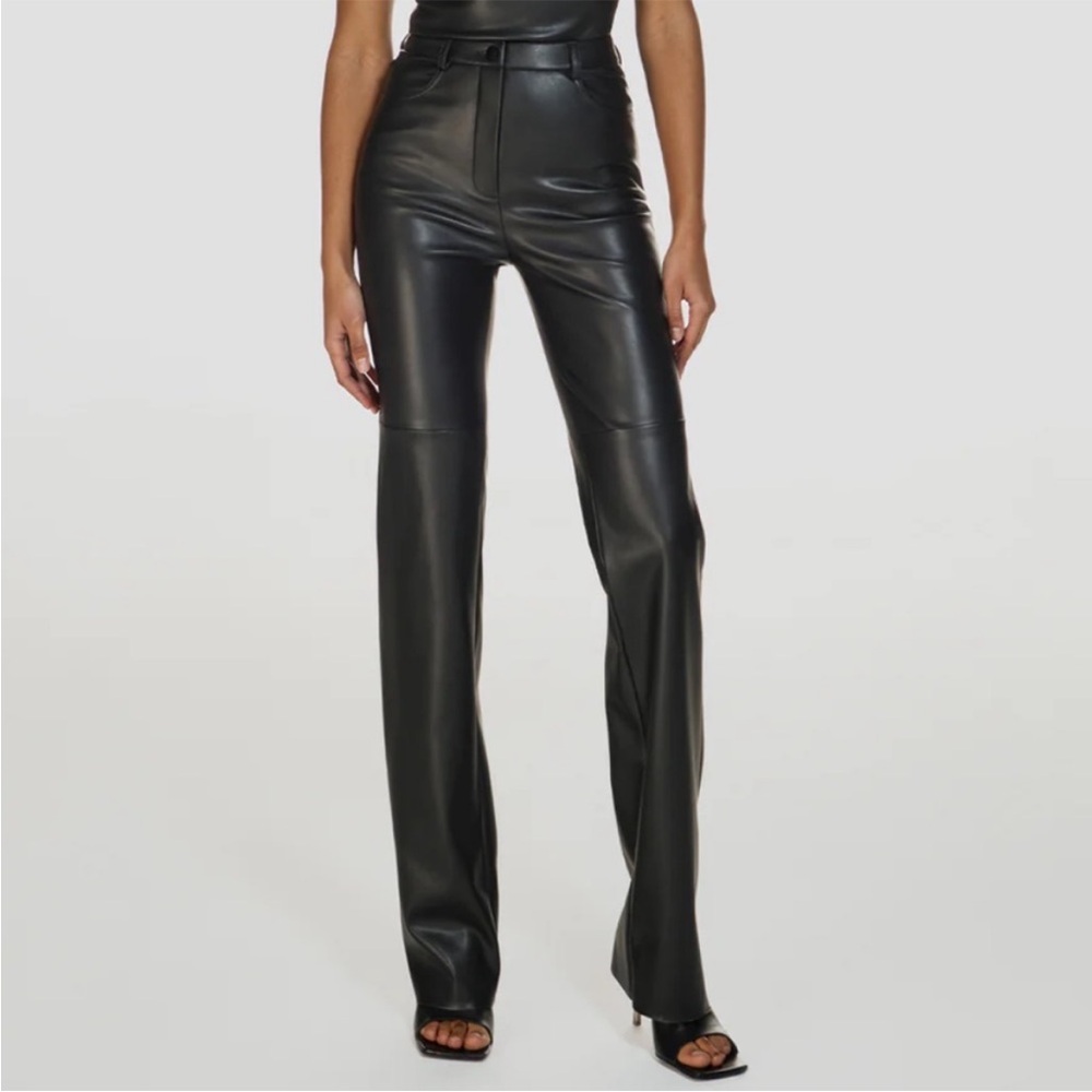 CultNaked Black Killa Faux Leather Trousers